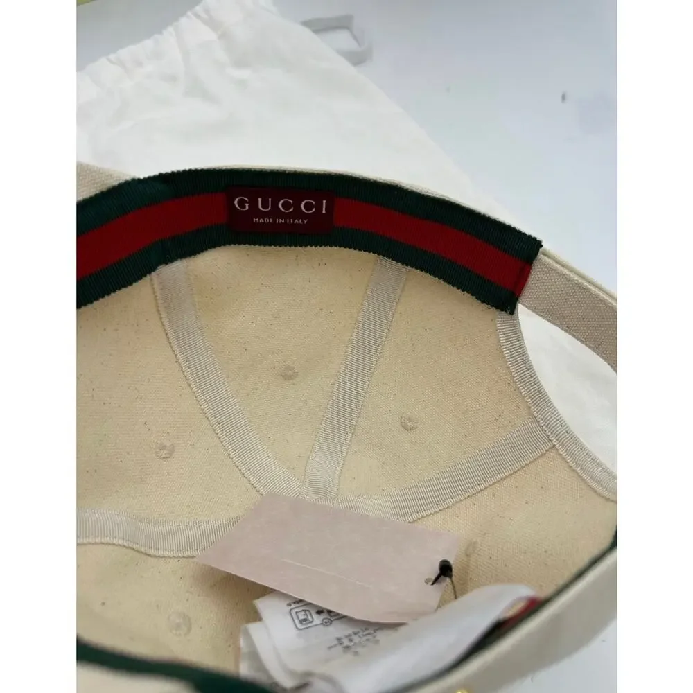 Unisex, Gucci, gold logo baseball cap size large made in Italy